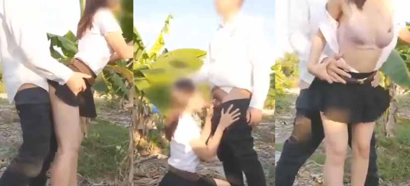 Isang gulay na estudyante ang bumisita sa aking hardin ng saging at karne